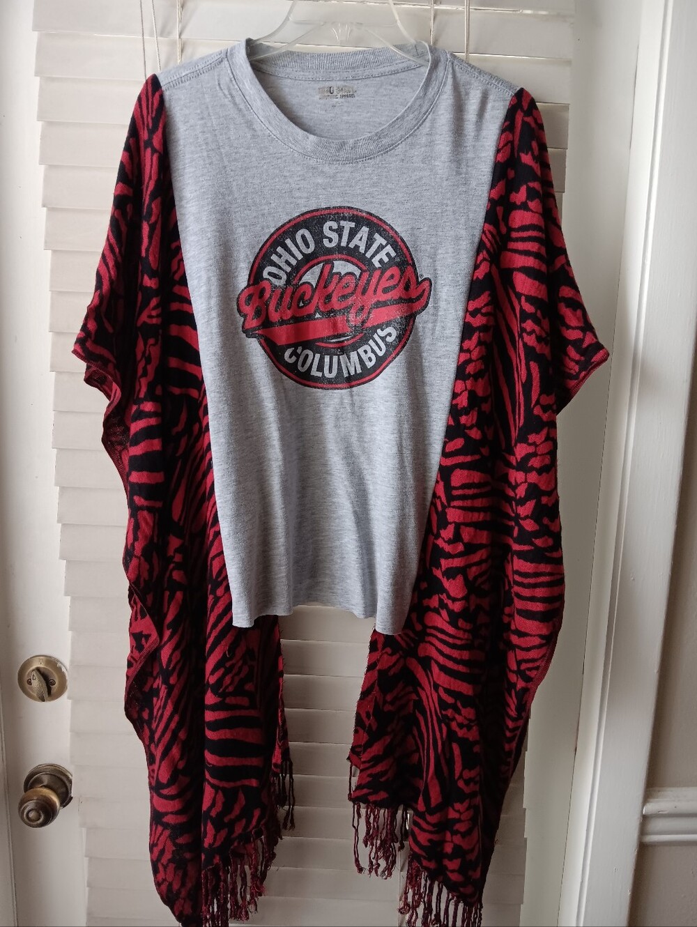 Upcycled Ohio State Tshirt Poncho